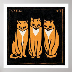 Sitta Three Cat, Julie de Graag Poster