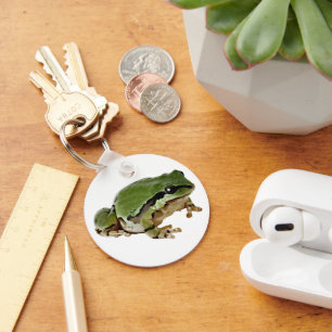 Sitta Träd Frog Photo over White Nyckelring