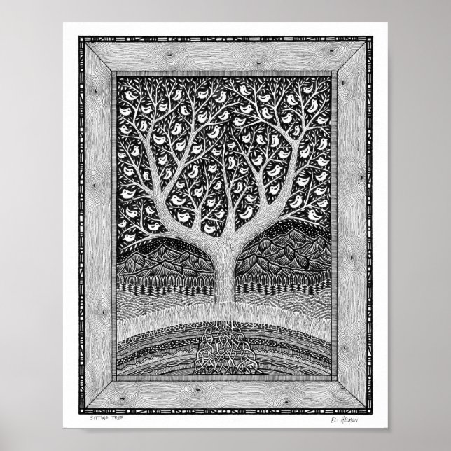 Sitta Träd Poster (Framsidan)