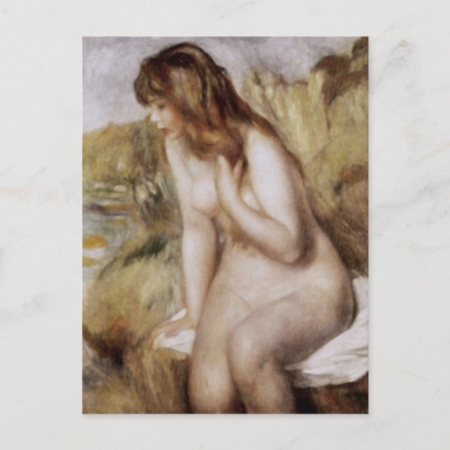 Sitta vid Sten, Pierre-Auguste Renoir Vykort (Framsida)