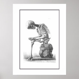 Sitta vintage - tankutskrift för skelett poster