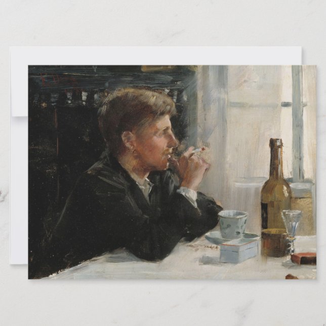 Sittad man-Borttappad i tankarna vid Bord Kort (Framsida)