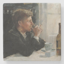 Sittad man-Borttappad i tankarna vid Bord Stenunderlägg