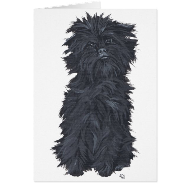 Sittande Affenpinscher Hälsningskort (Framsidan)