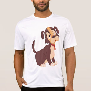 Sittande Brun Valp Söt Glad Hund T Shirt