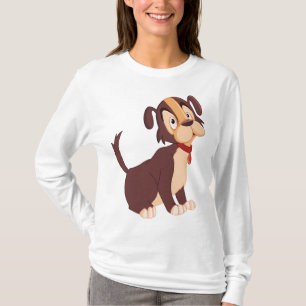 Sittande Brun Valp Söt Lycklig Hund T Shirt