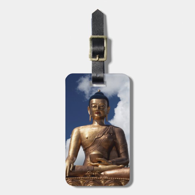 Sittande Buddha-staty Bagagebricka (Vertikal Framsida)