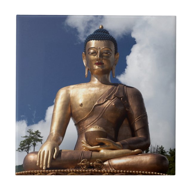 Sittande Buddha-staty Kakelplatta (Framsidan)