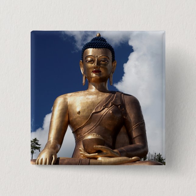 Sittande Buddha-staty Knapp (Framsida)