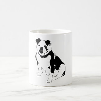 Sittande Bulldog Porträtt Svart Vitt Konstverk Kaffemugg