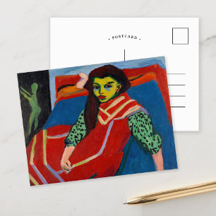 Sittande flicka Ernst Ludwig Kirchner Vykort