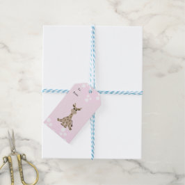 Sittande giraff presentetikett