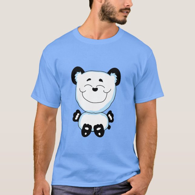 Sittande Glad Panda T Shirt (Framsida)