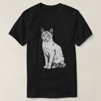 Sittande kattkonst t shirt