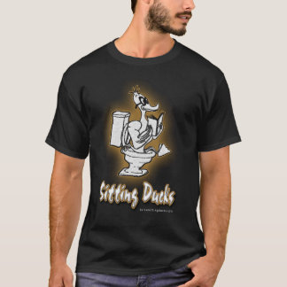 Sittande manar för ankaklassikerlogotyp svart tee shirt