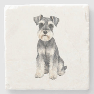 Sittande Miniature Schnauzer Naturstensunderlägg Stenunderlägg