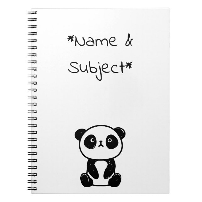Sittande Panda Björn Anteckningsbok (Framsidan)