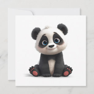 Sittande Panda Björn Tecknad Illustration Konstkor