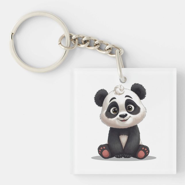 Sittande Panda Björn Tecknad Illustration Konstver (Framsidan)