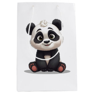 Sittande Panda Björn Tecknad Illustration Konstver