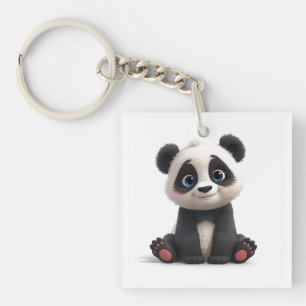 Sittande Panda Björn Tecknad Illustration Konstver