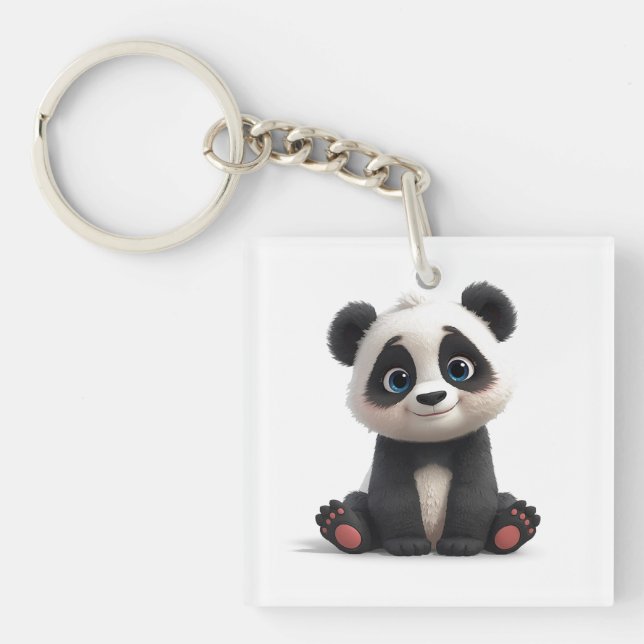 Sittande Panda Björn Tecknad Illustration Konstver (Framsidan)