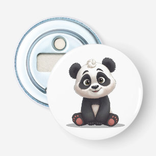 Sittande Panda Björn Tecknad Illustration Konstver Flasköppnare