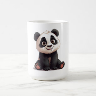 Sittande Panda Björn Tecknad Illustration Konstver Kaffemugg