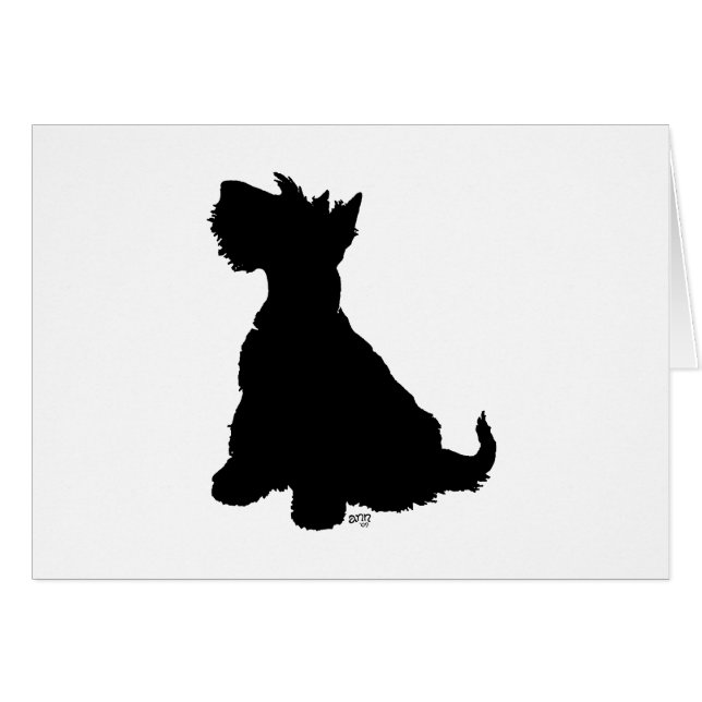 Sittande Scottie Hund Hälsningskort (Framsidan Horizontal)
