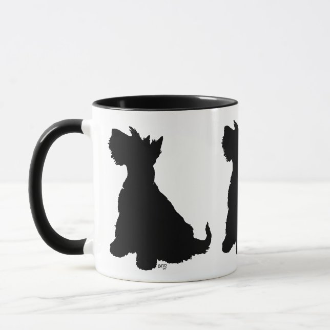 Sittande Scottie Hund Mugg (Vänster)