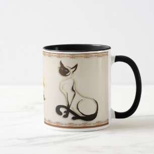Sittande Siamese kattungemuggar Mugg