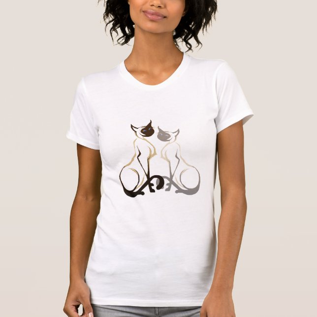 Sittande Siamese T-tröja Tee (Framsida)