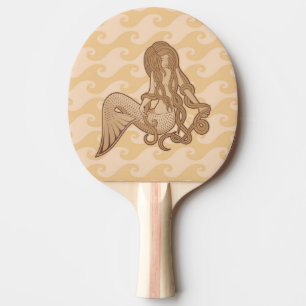 Sittande sjöjungfru pingisracket