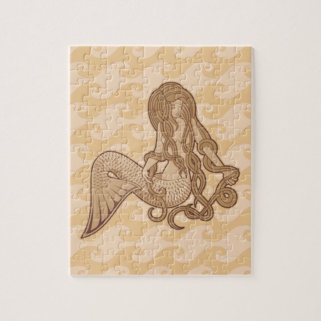 Sittande sjöjungfru pussel (Vertikal)