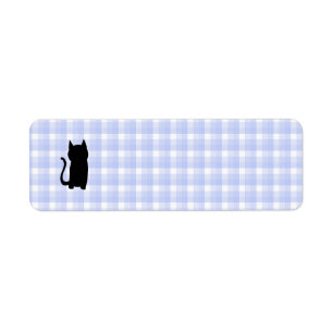 Sittande svart kattSilhouette. På bleken - Returadress Etikett