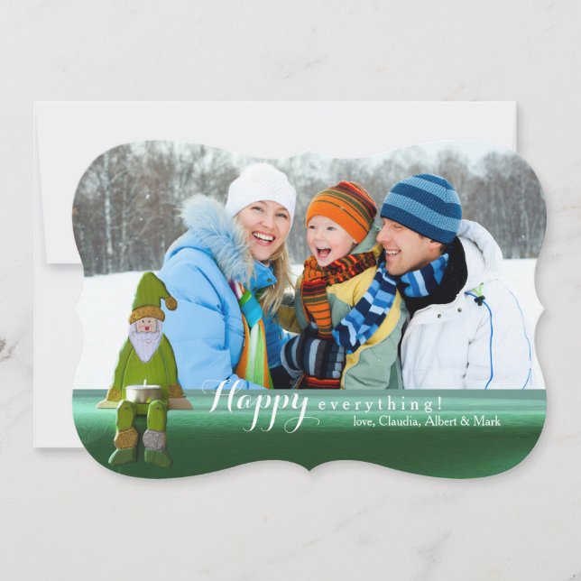 Sittande Tomte Foto Julkort (Framsida)