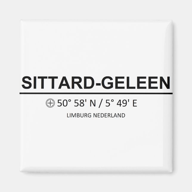 Sittard Geleen Coordinaten - Sittard Geleen Coordi Magnet (Framsidan)