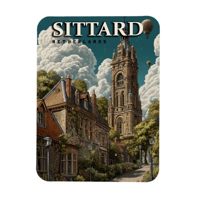 Sittard Nederländerna Vintage resor Magnet (Vertikal)