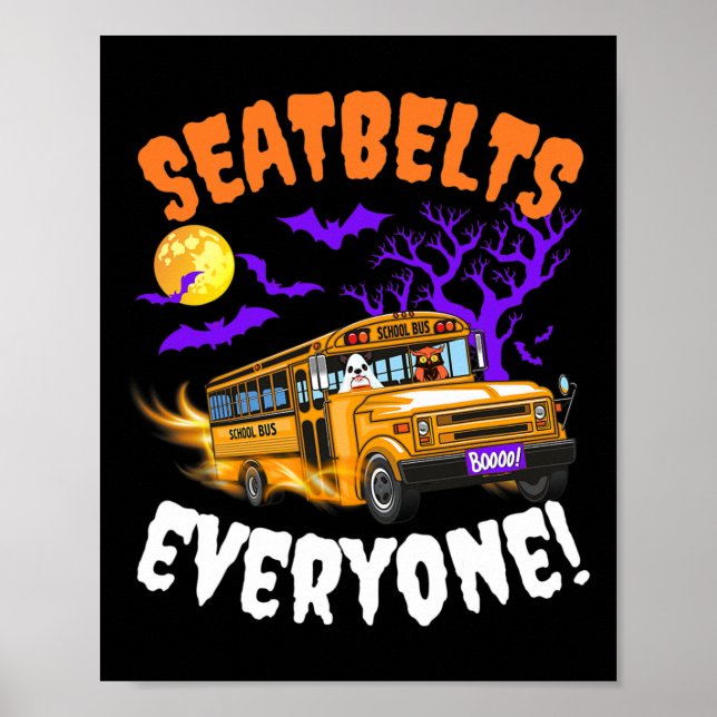 Sittbälten Alla Magic School Buss Driver Funny H Poster (Framsidan)
