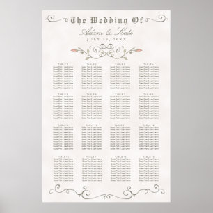 SITTCHART 121-160   Elegant Beauty Bröllop Poster