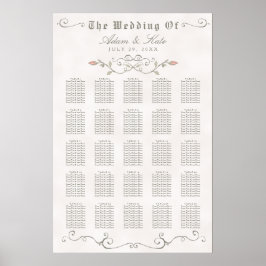 SITTCHART 201-250 | Elegant Beauty Bröllop Poster
