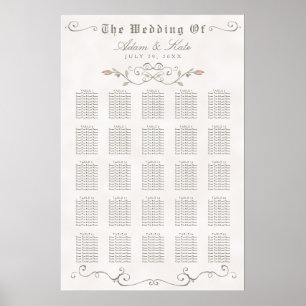 SITTCHART 201-250   Elegant Beauty Bröllop Poster