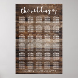 SITTCHART 251-300 | Rustic Wood Lemon Bröllop Poster