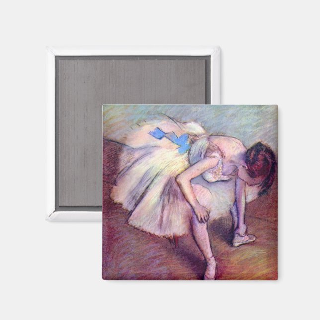 Sittdansös av Edgar Degas, Vintage Ballet Art Magnet (Front/Back)