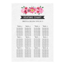 Sittdiagram 12 Bord 96 Guests Rosa Vattenfärg