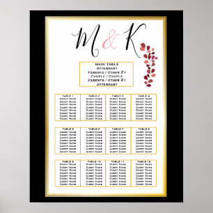 Sittdiagram Edgy svart gotik Bröllop Poster