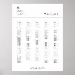 Sittdiagram för alfabetiskt Bröllop Poster