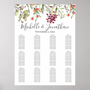 Sittdiagram för ängsblommor Bröllop Poster