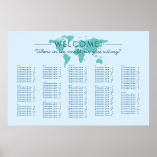 Sittdiagram för anpassningsbarnas Färg-världskarta Poster