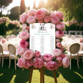 Sittdiagram för baby Panda Peonies Jungle Baby Poster